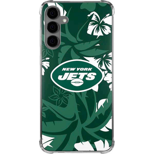 NFL New York Jets Tropical Print Galaxy S24 Plus Clear Case